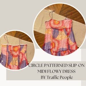 CIRCLE PATTERNED SLIP-ON MIDI FLOWY DRESS BY Traffic People